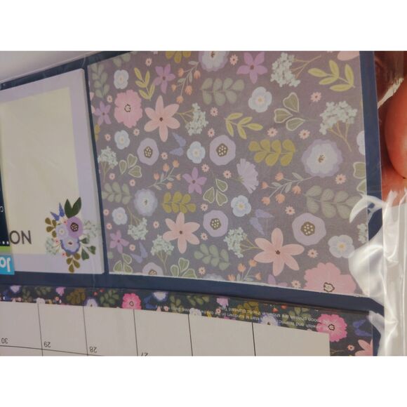 JOT 2026 Spiral Wall Calendar W/ Notes & Shopping List Notepad Purple Floral NEW - Picture 6 of 11